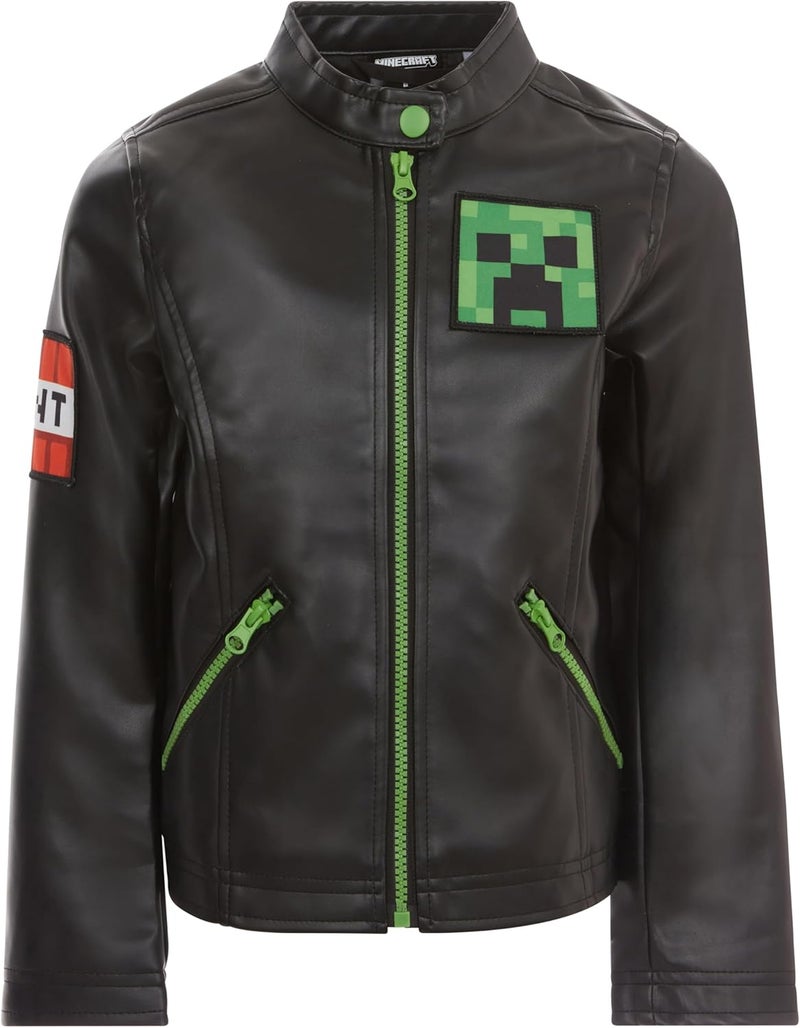 MINECRAFT Faux Leather Jacket Little Kid to Big Kid Sizes (6-14-16) - Image 1
